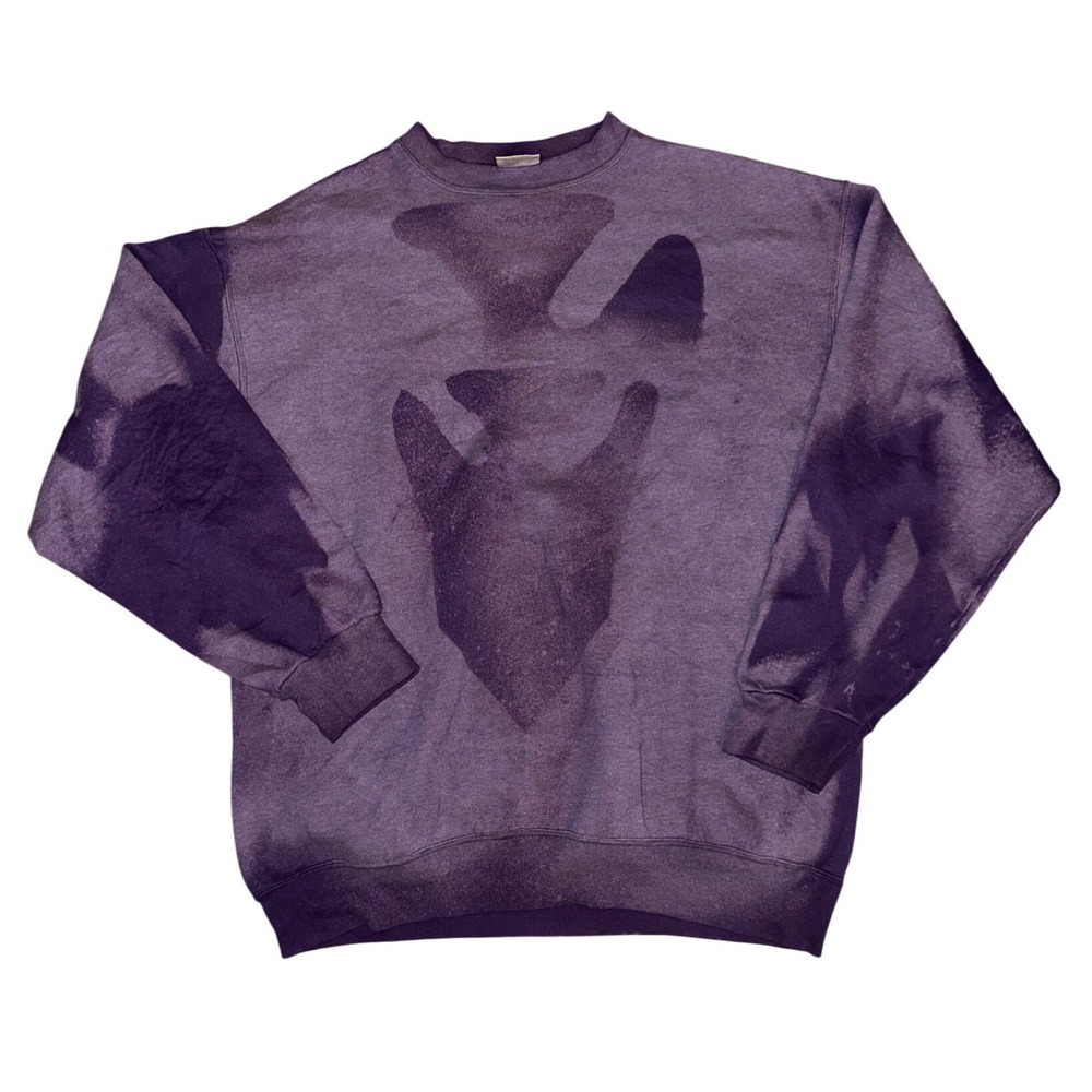 Vintage Tultex Superweight Sweatshirt XL Purple Made in USA Sun Fade Acid Wash